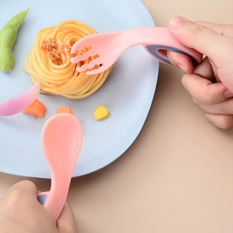 

2pcs/pack Colorful Baby Spoon Fork Set with Travel Box, Temperature Sensitive Baby Spoon Fork, Small Portable Cutlery