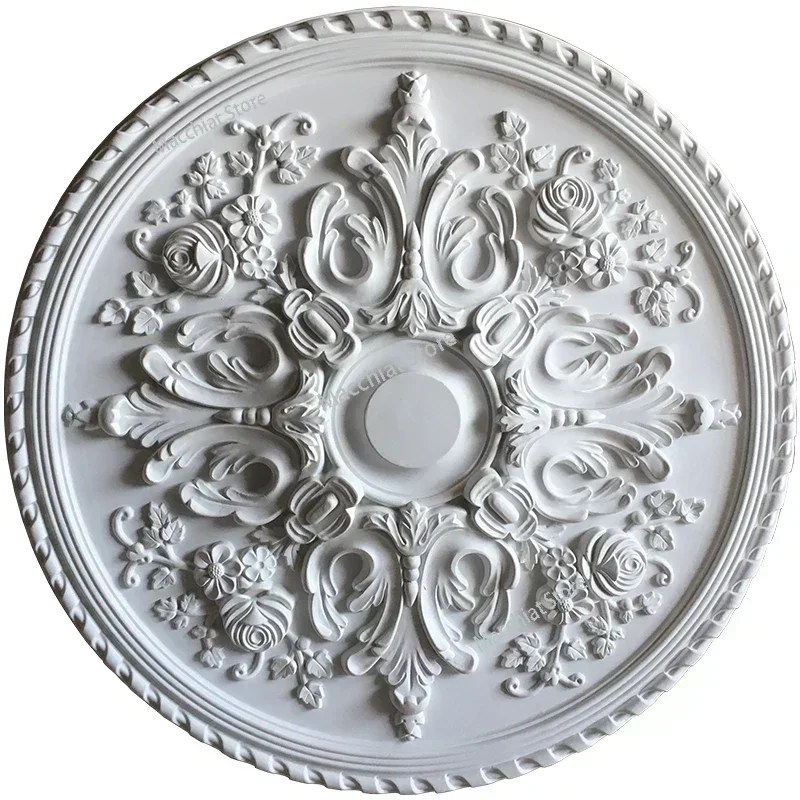 Chandelier Ceiling Plate Decor Rosette D800mm PU Decorative  Rose Pendent Lamp Base Panel Wall Moulding Medallion