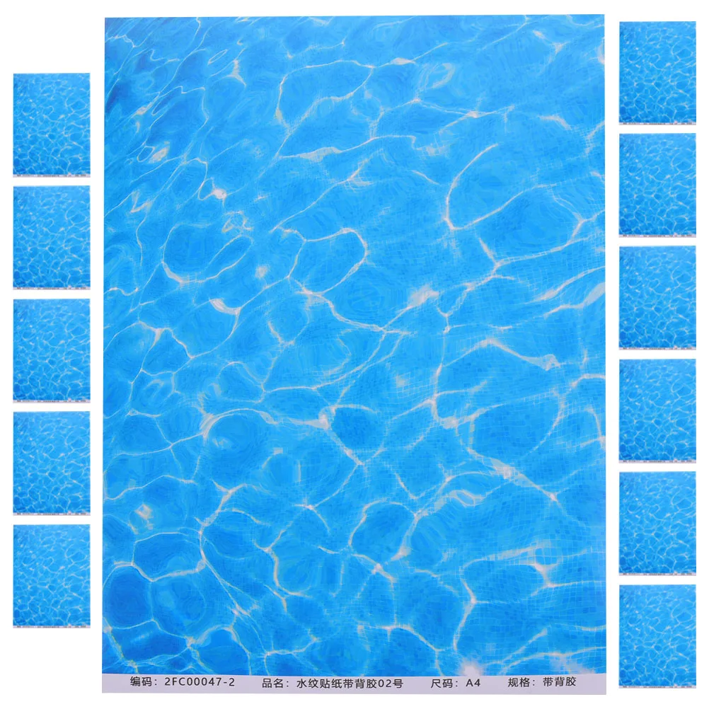 

12pcs Ocean Wall Sticker Self-Adhesive Pvc Decal For Classroom Office Blackboard Glass Decor Lake Stream Diorama