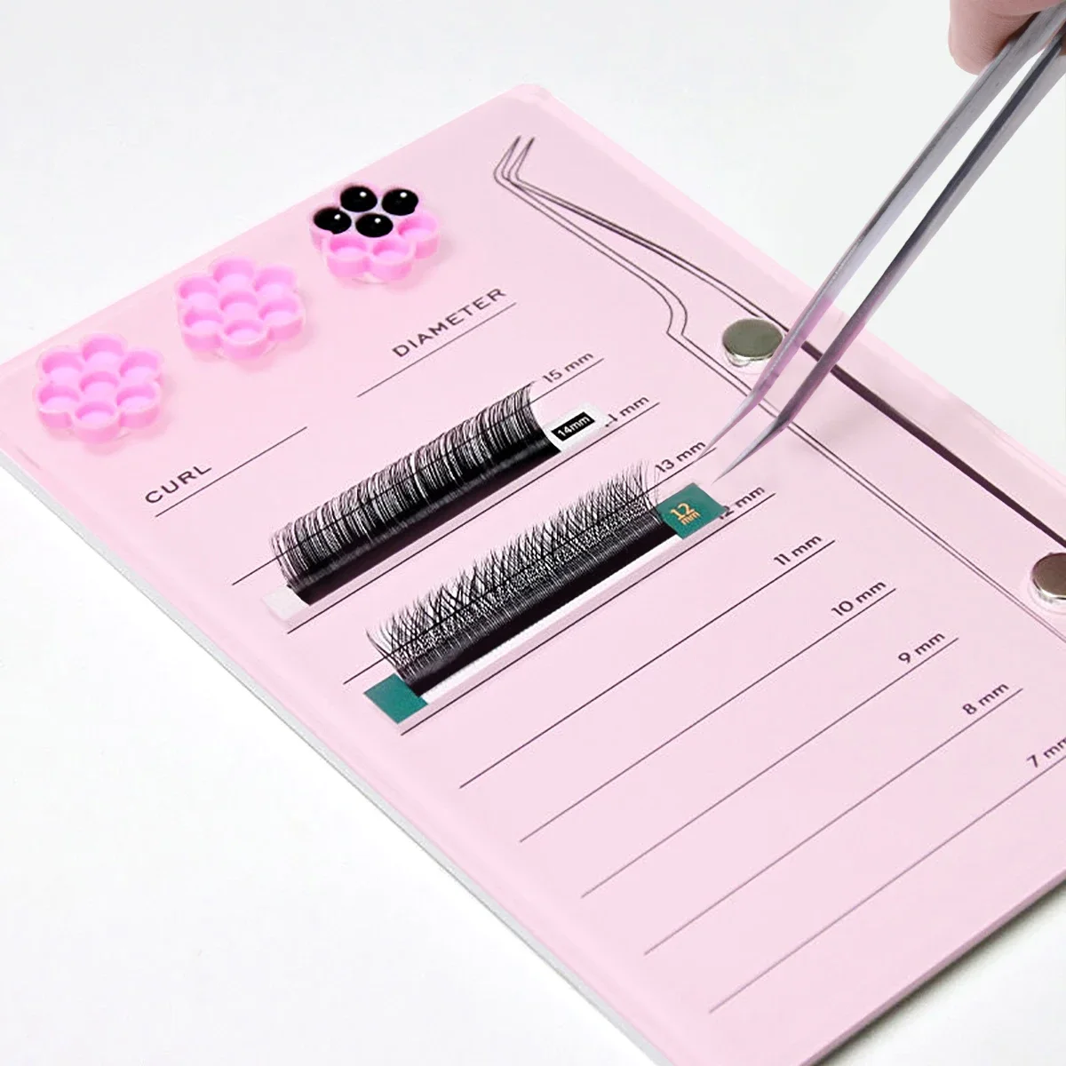 Wimpernverlängerung Skala Halter Großhandel Magnetisches Acryl Lash Board mit Kleber Palette Tasse Falsche Wimpern Pad Make-up-Tools