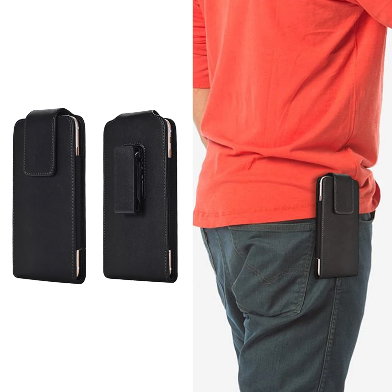Etui na telefon 4.7-6.9 cala z klipsem do paska, skórzana torba na Samsung Galaxy S26Ultra/S25Ultra/S25FE S25 S24 S23 S22Plus, futerał na pas.