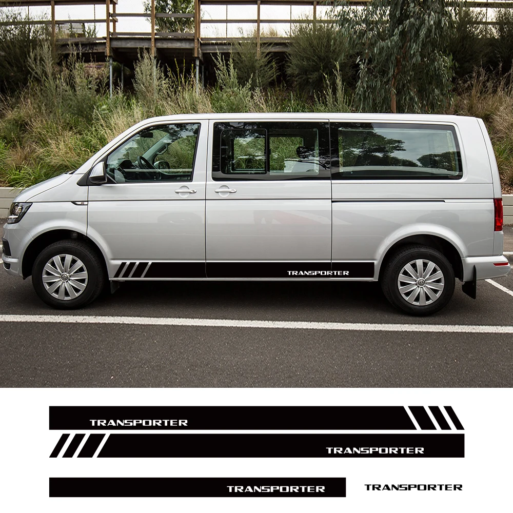 Image of Auto Tür Seite Hinten Rock Aufkleber Für Volkswagen VW Transporter T4 T5 T6 DIY Wasserdichte Dekor Aufkleber Auto Tuning Zubehör