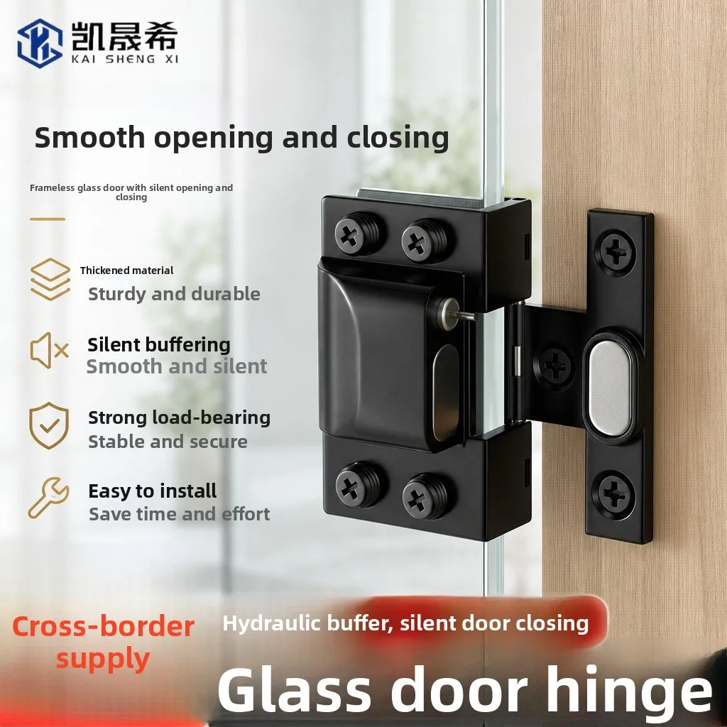 Stainless Steel Hydraulic Glass Door Hinge Frameless Cabinet Display Doors Soft Close Clamp To Millimeter Panels Brushed Finish