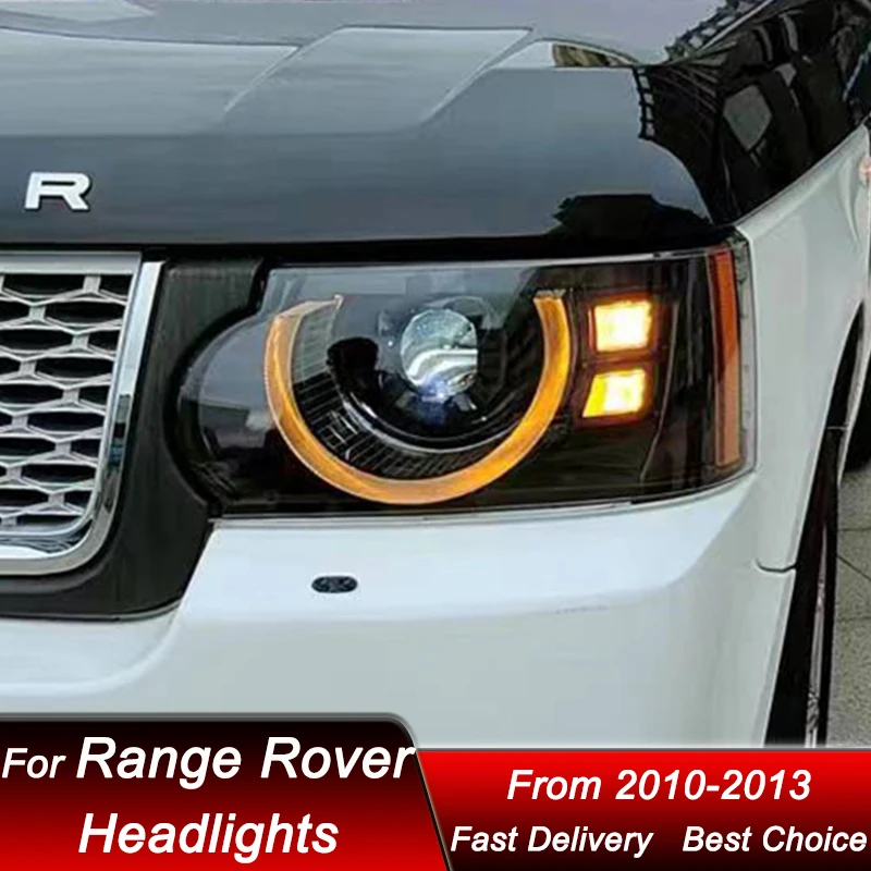 Car Headlights For Land Rover Range Rover 05-13 Upgrade Defender style LED Headlamp Assembly Projector Lens Accessories Kit