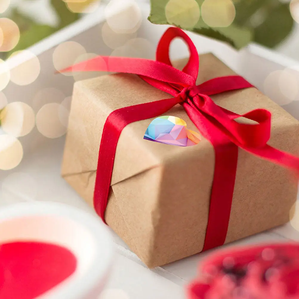 

2 Rolls Self-Adhesive Heart Stickers Valentine's Day Theme Sealing Stickers for Gift Wrapping Cookies Nougat Bags Party Favors