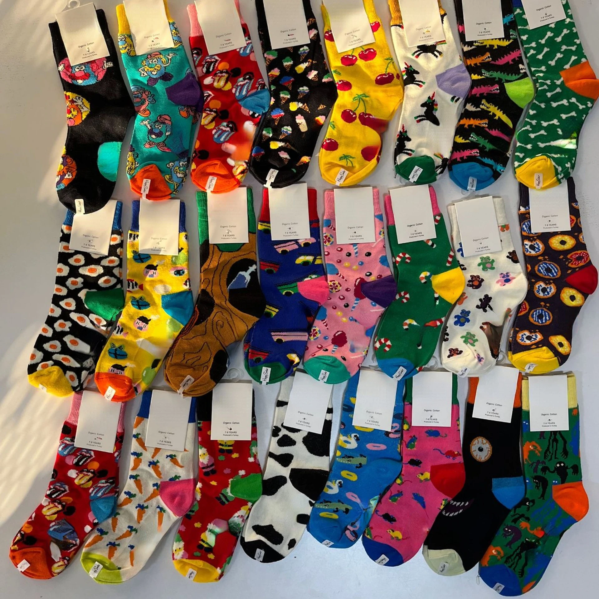 2022 Summer New Cotton Kids Socks 22 Pairs Lovely Flower Print Boy Girls Socks Unisex Socks Middle Tube cute socks funny socks