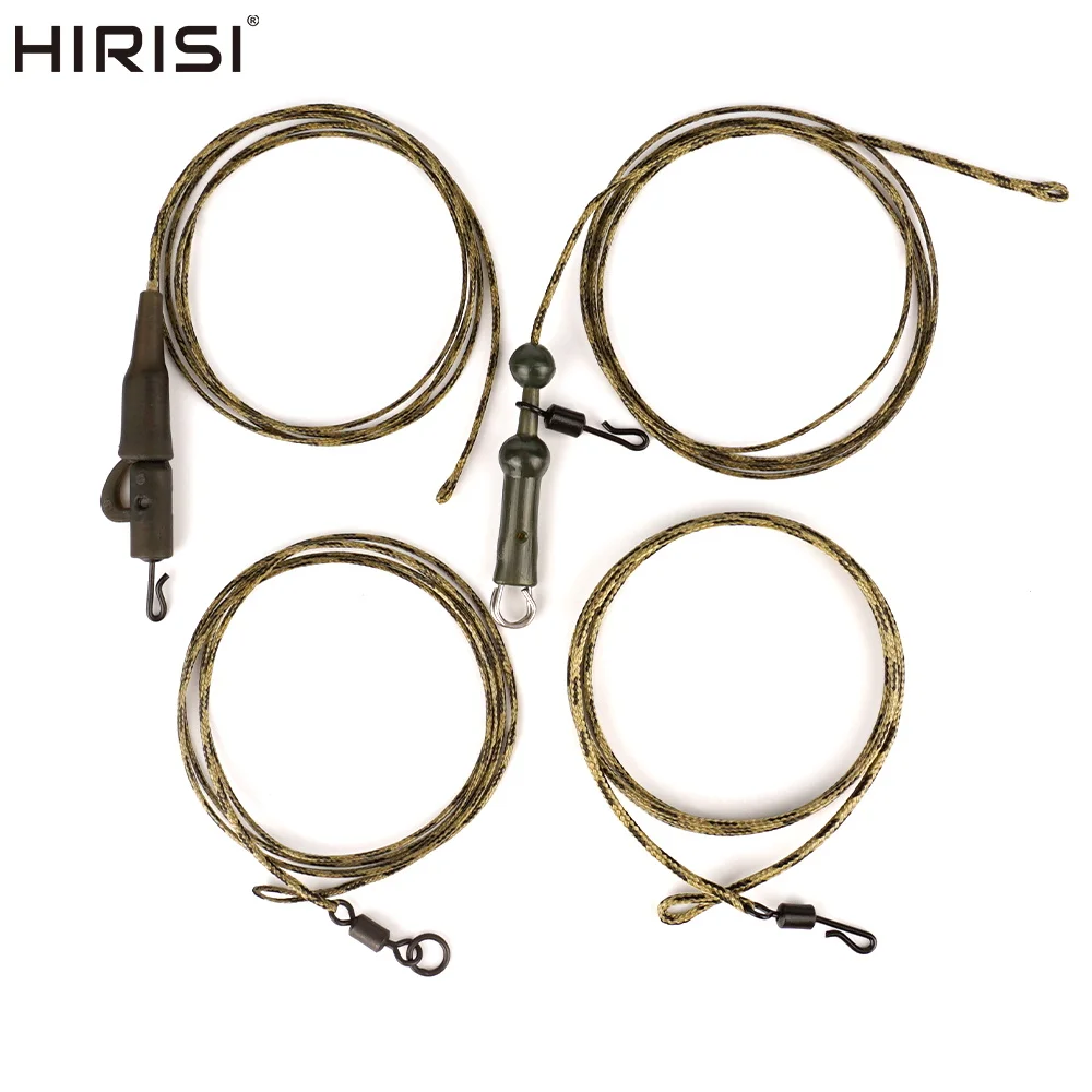 Hirisi 3 قطعة 45lb مضفر الرصاص الأساسية خط PreTied هليكوبتر Chod الشعر تلاعب الرصاص كليب قطب موصل الكارب الصيد محطة معالجة #2