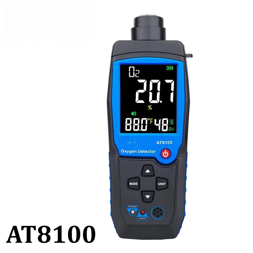 Digital Oxygen Meter O2 Gas Detector Sound Light Alarm Gas Monitor Air Quality Meter with Temperature LCD Display