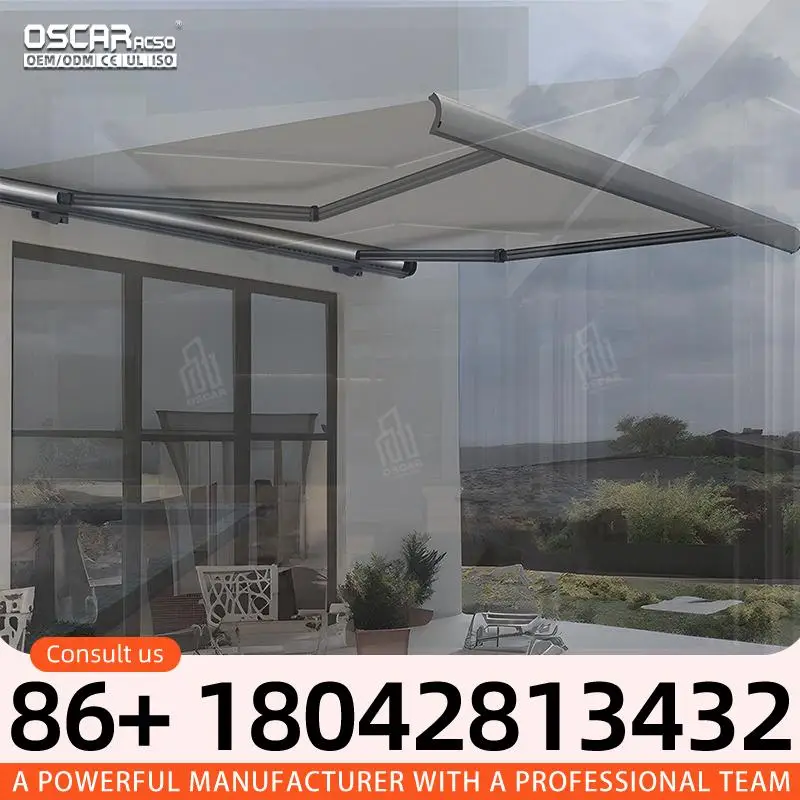 Retractable Sliding Electric Patio Gazebo with Aluminum Framing and Glass Roof for Porch in Europe Johannesburg Retractable Awni