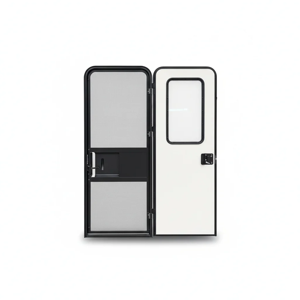 

RV Entry Door 620 x 1650mm, Aluminum RV Door with Tempered Glass Window, Caravan Security Door for Motorhome and Camper Van