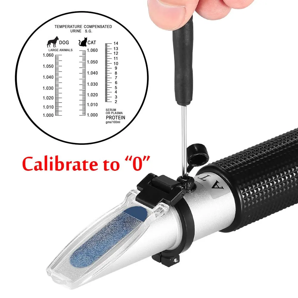 Animal Serum Protein Refractometer, Pet Urine Refractometer, Clinical Refractomete, Handheld Urine Specific Gravity Refractor