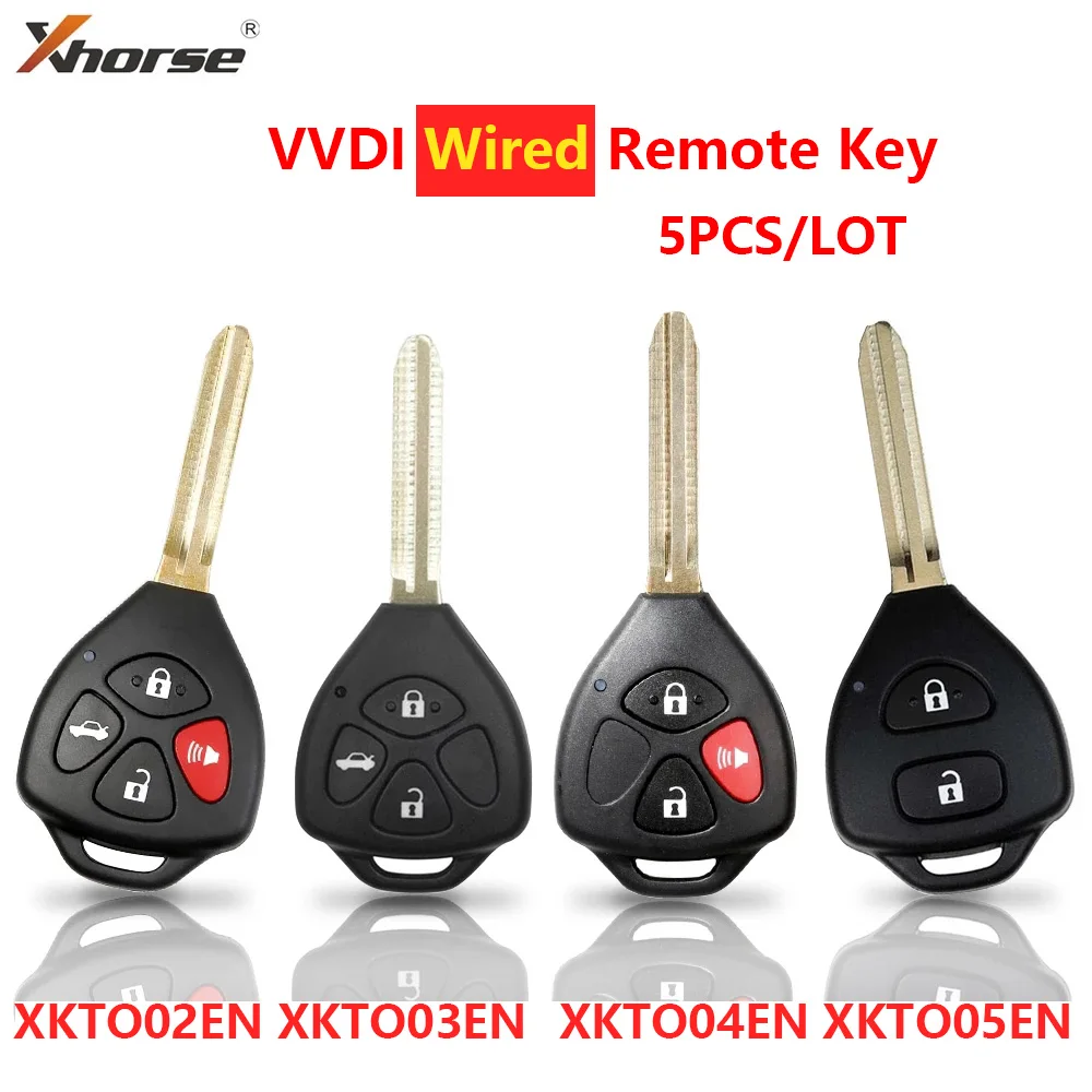 

5PCS Xhorse VVDI2 XKTO04EN Wire Universal Remote Key for Toyota Style 3 Buttons for VVDI VVDI2 Key Tool English Version