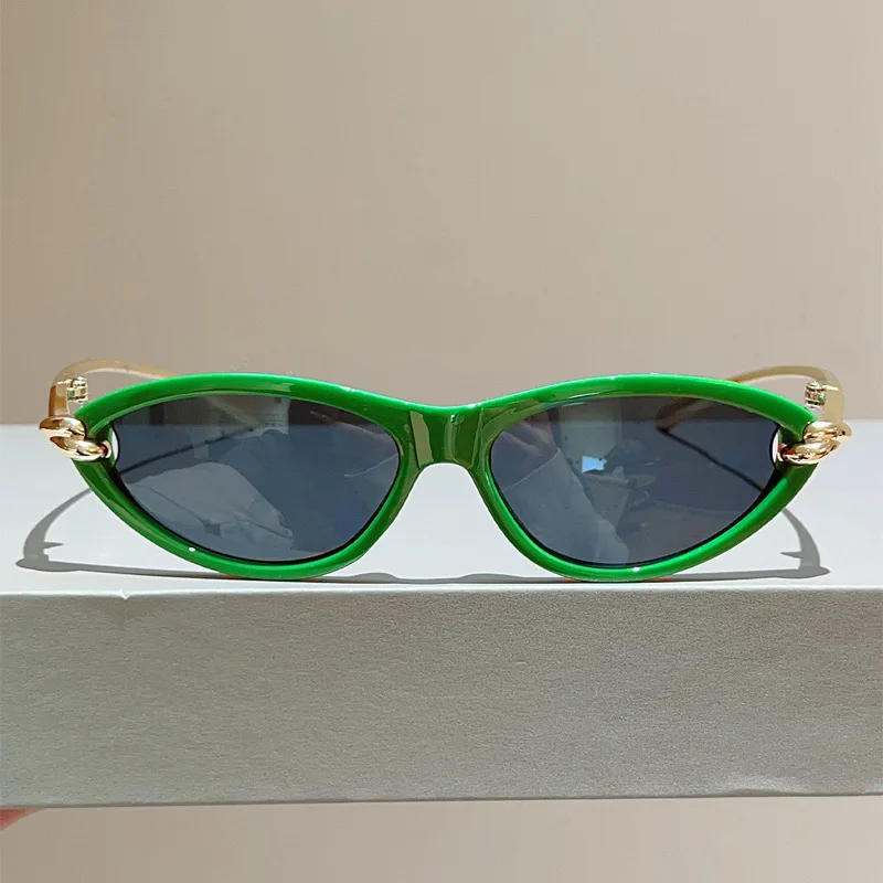 Einzigartige Legierung-Sonnenbrille mit Knotenbügel und Katzenaugen-Design für Damen, Neue Mode Blau-Rosa Farbverlauf Sonnenbrille, Sexy Fahrbrille für Damen in Schwarz – Detail 12