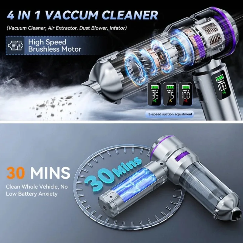 Xiaomi Youpin Vacuum Cleaner High Power Portable Handheld Wireless Brushless Motor Clean Machine Powerful Dust Blower Inflator