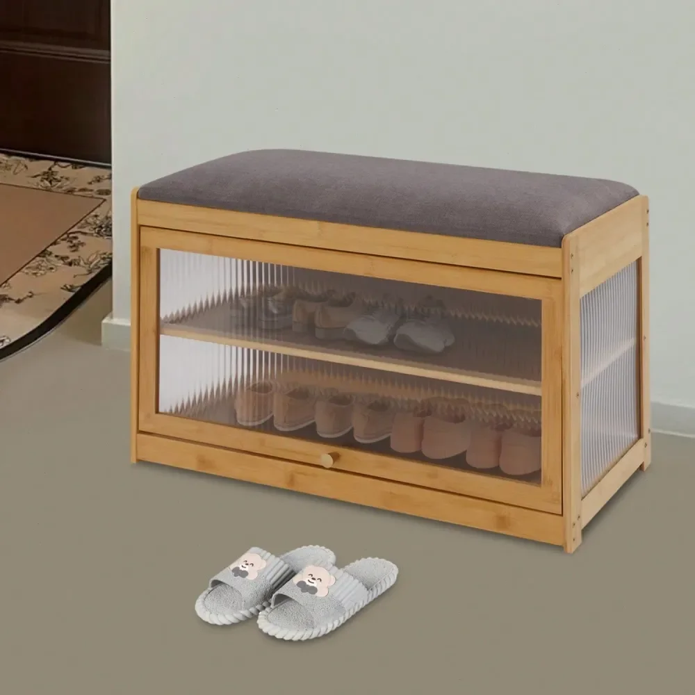 

Folding Shoe Storage Ottoman Bench , Entryway Footrest Padded Seat For Hallway Bedroom Living Room Front Door NEW