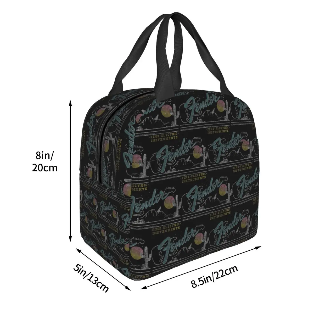 Company 90s Jazz Fender Guitar Music Insulated Lunch Bag for Women Kids Leakproof Food Boxes Thermal Lunch Box Tote