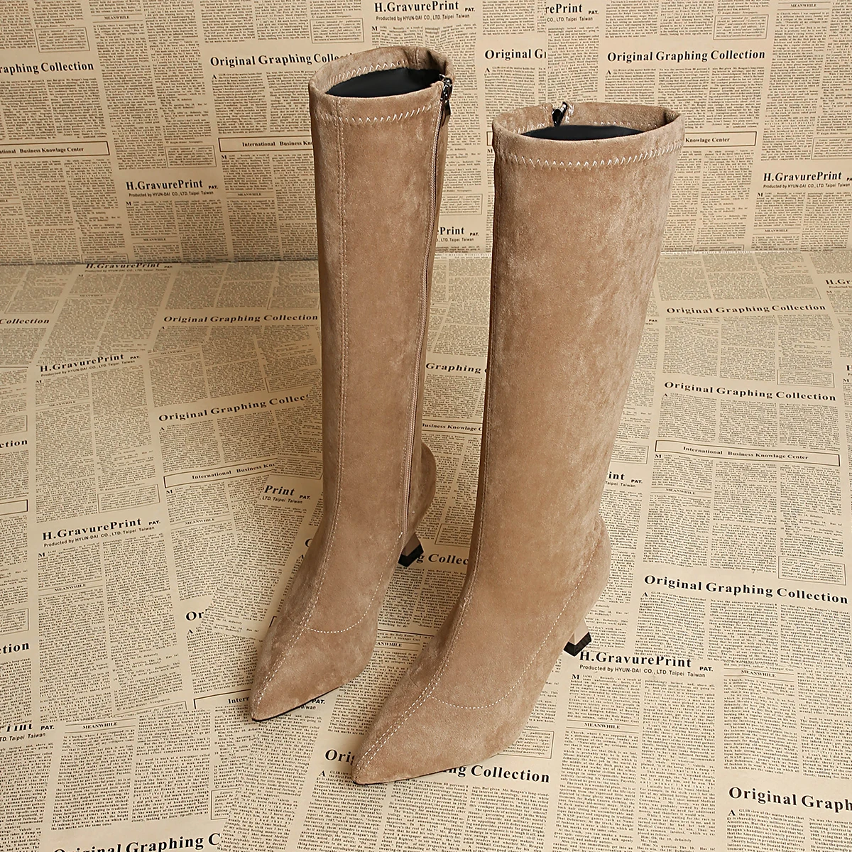 

Autumn Winter Sexy Women Knee-High Boots Street Style Pointed Toe Thin Low Heels Cowboy Ladies Shoes Long Botas De Mujer