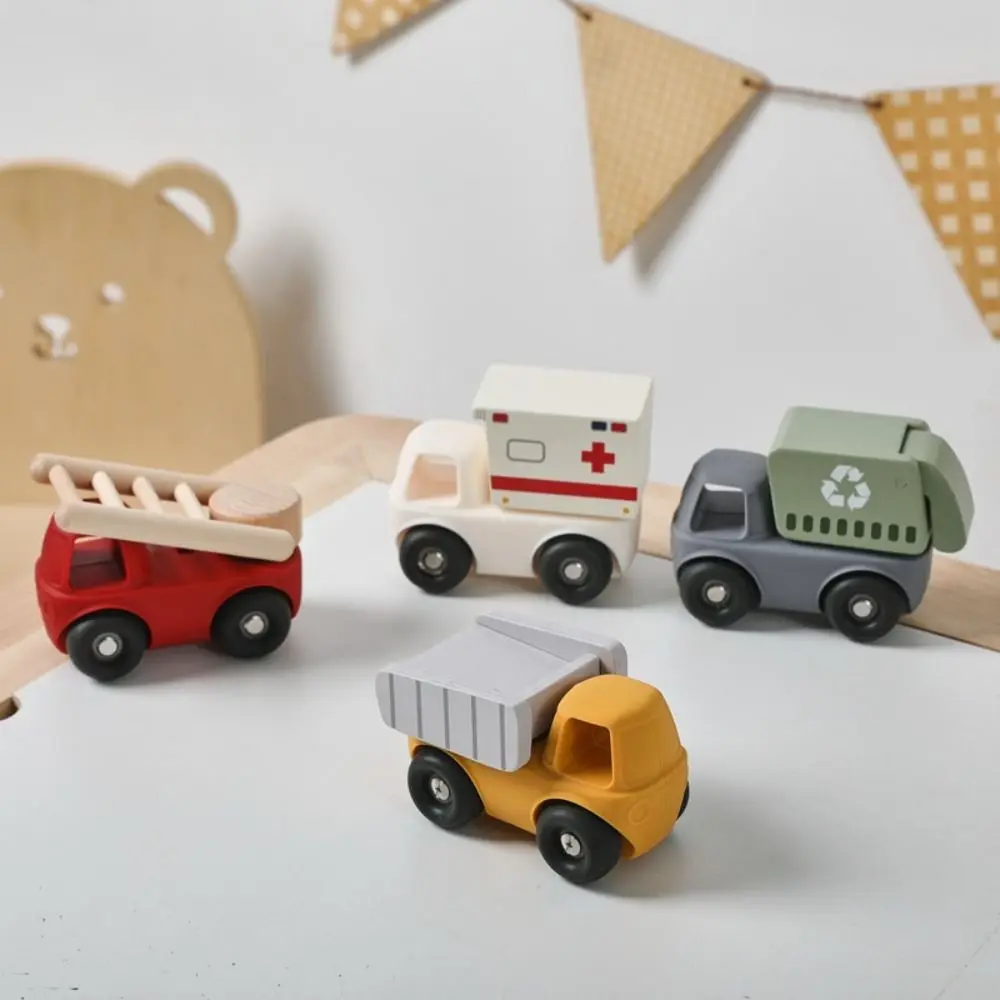 Jeux Montessori détachables, corps multifonctionnel en Silicone, jouet éducatif, voitures, chariot en bois, conception mixte et assortie