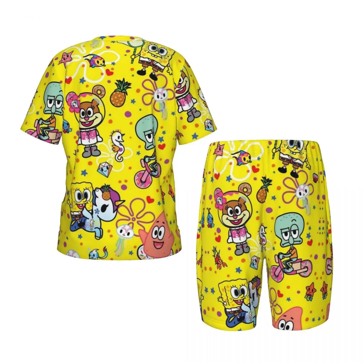 Spongebob New Summer Plus Size 4XL Pajamas Set for boys girls Nightwear