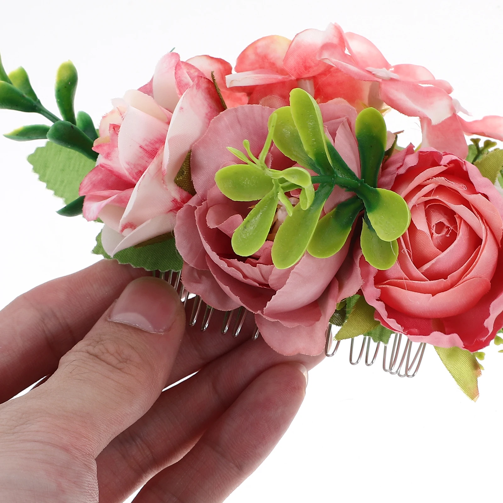 

Simulated Rose Hair Comb Wedding Bridal Small Artificial Flowers Cloth Side Combs for Women