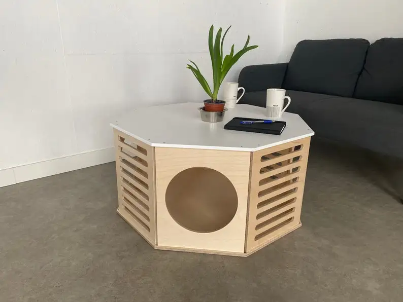 Fabricante de muebles personalizados, muebles de madera duraderos de alta calidad para perros, cama de madera de lujo para mascotas, casa para gatos interior