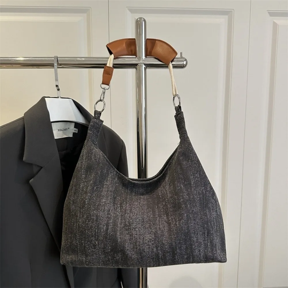 

Fashion Vintage Denim Tote Bags Large-capacity Harajuku Denim Shoulder Bag Y2k Leisure Women Handbags Work Bag