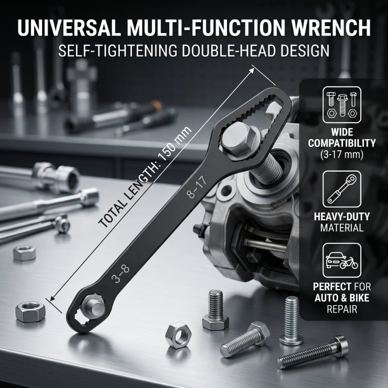 

3-17mm Universal Torx Wrench Self-tightening Adjustable Glasses Wrench Board Double-head Torx Spanner Hand Tools for Factory
