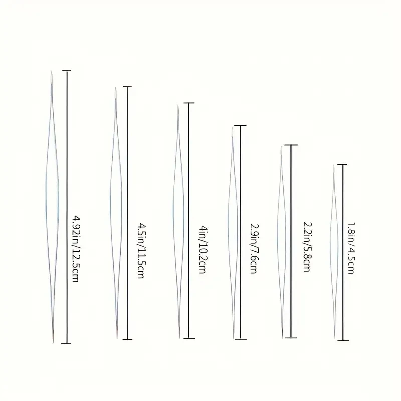 Set jarum manik 6 buah/18 buah, 6 ukuran jarum manik biji, jarum manik mata besar, Set jarum manik lipat, pembuatan perhiasan