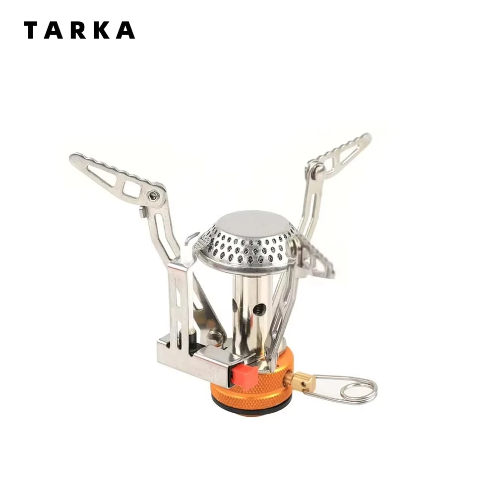 TARKA Mini Camping Gasherd Kopf Ultraleicht Kleine Feuer Furance Faltbare Gas Brenner Picknick Küche Wandern Überleben Liefert