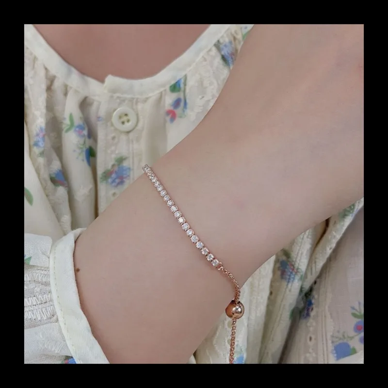 AliExpress S925 الفضة الاسترليني الماس الزركون سوار التنس، أنيق تنوعا السيدات سوار الماس