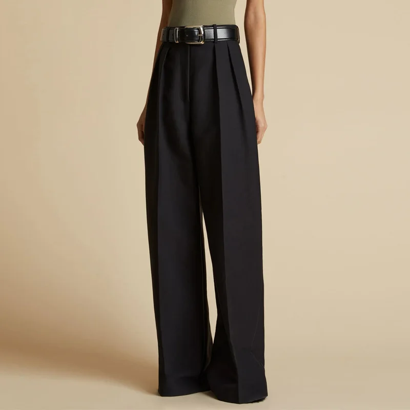 Long Pants for Women 2024 New Spring Autumn High Waist Loose Casual Straight Trousers