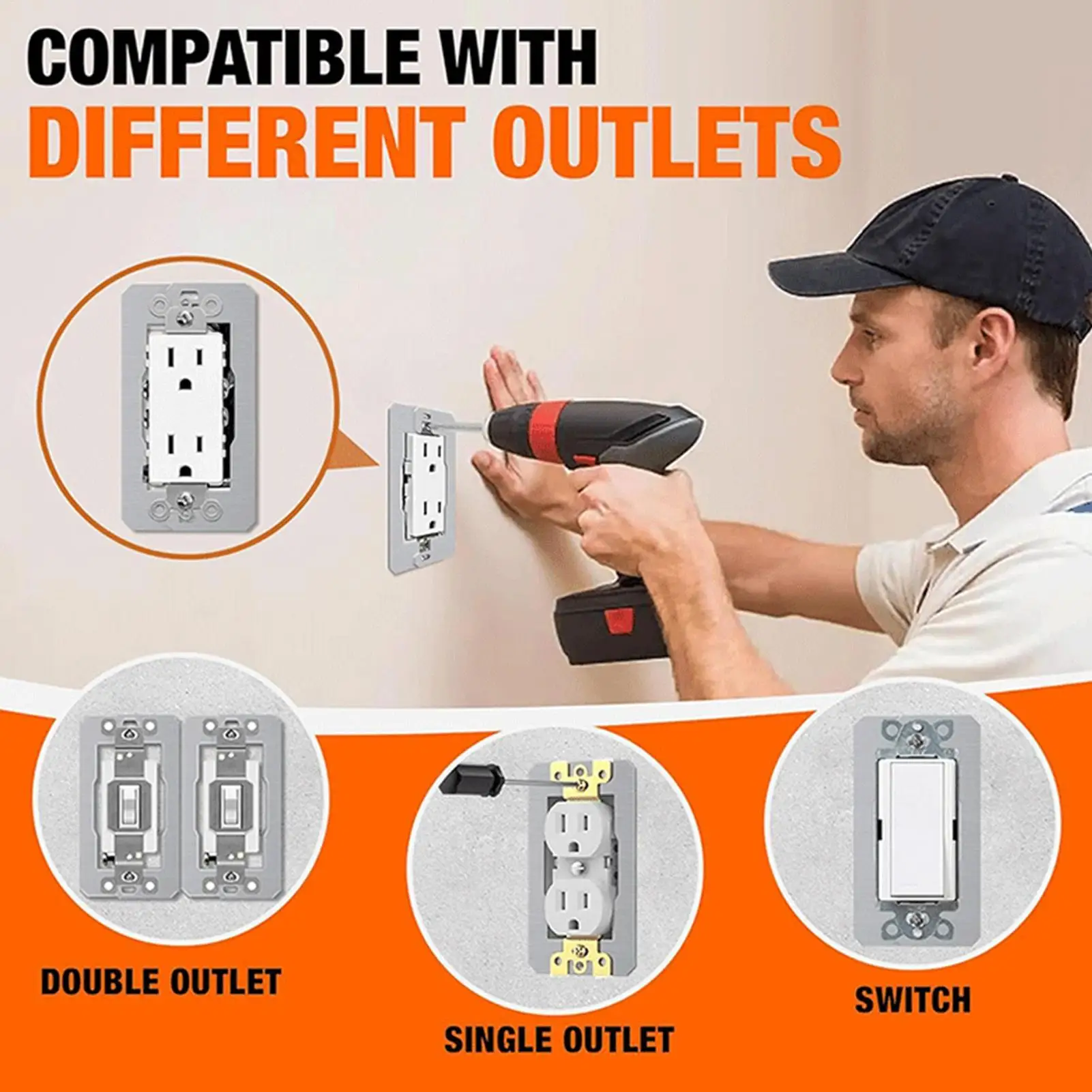 Outlet Spacers 10 Pieces Stainless Steel Receptacle Repair Shims Electrical Box Spacers For Home Renovation Apartment Workplace