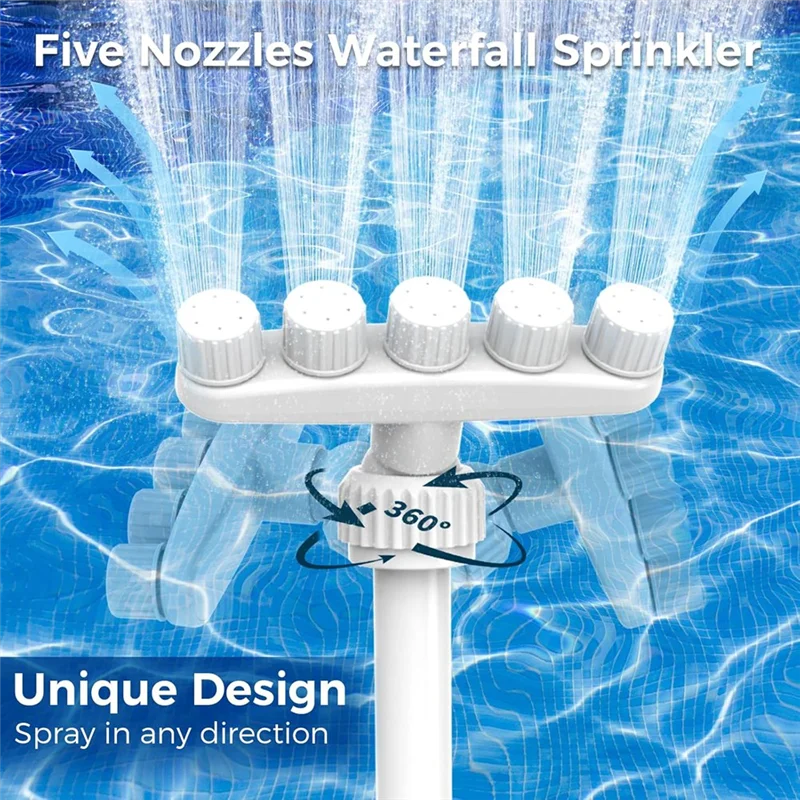 

PZHI-Adjustable Pool Fountain 360° Direction Control Swimming Pool Accessories Decorative Water Feature