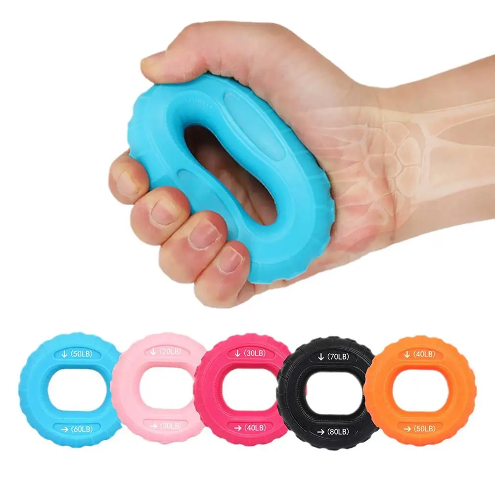 

Silicone 20-80LB Hand Grip Strengthener, Forearm, Fingers Exerciser - Silicone Rings for Muscle Training,Rock Climbing, Fitness