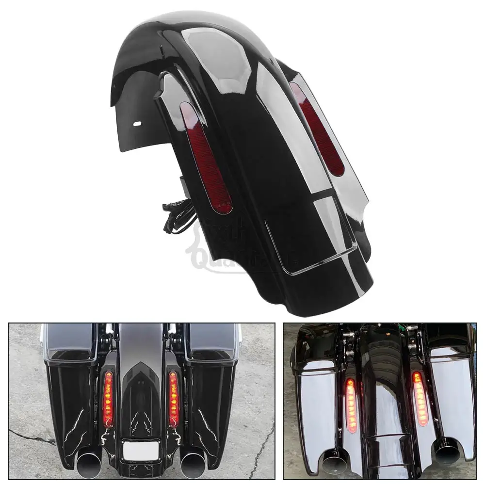 نظام حاجز خلفي ممتد للدراجة النارية مع ضوء LED لدراجة Harley Touring Road King Electra Street Glide FLHTC FLHR FLTR 93-2008 #1