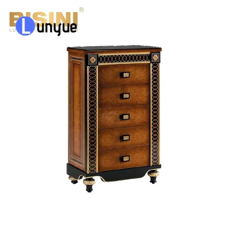 French Luxury Villa Bedroom Bedside Bench Classical Leisure Area Solid Wood Shoe Stool Elegant Entryway Storage Seat Durable