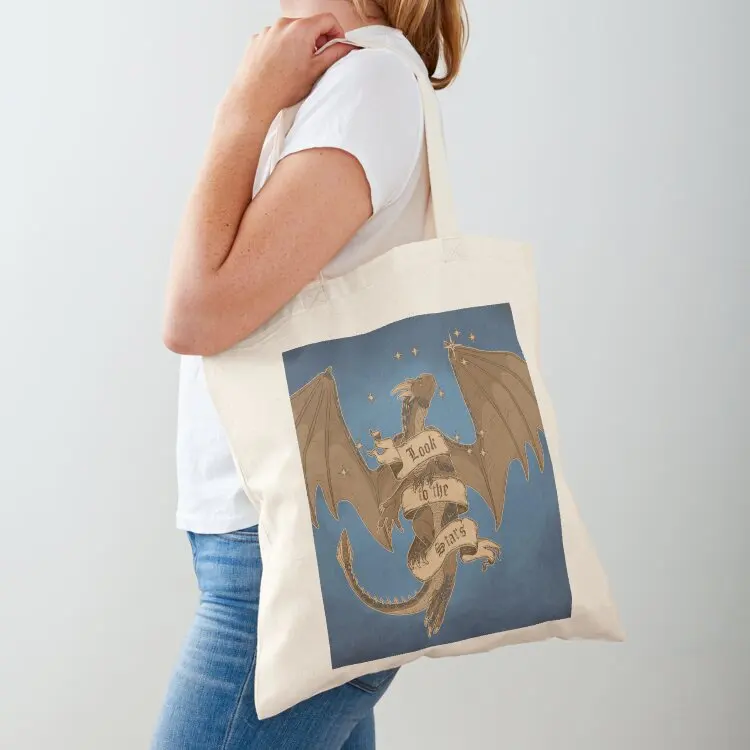 Dragonheart Draco Look To The Stars Fan Art Print Tote Bag university shopper bag sac pour femme tote bags cloth bags women bag