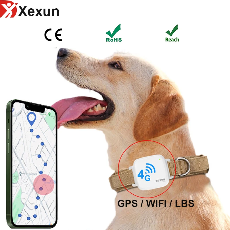 

2026 Xexun Micro Cat Gps Tracker Mini Small Smart Device for Dogs for Pets 4G Dog 4G Smart Locator Pet Gps Tracker