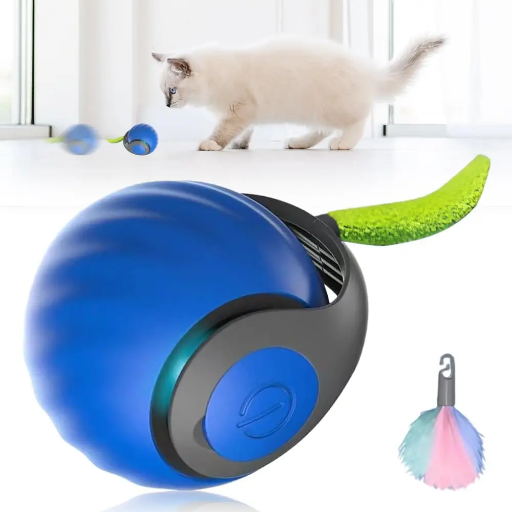 Toerjii Cat Toy 2025 Magic Ball Dog Interactive Dog Toy Ball Electric Play Ball Cat Toy Self-Employment with Replacement Tail