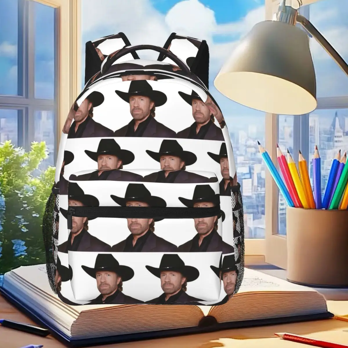 

Chuck Norris Backpack Student Boys Girls BookBag Children School Bag Laptop Shoulder Bags for Men Women