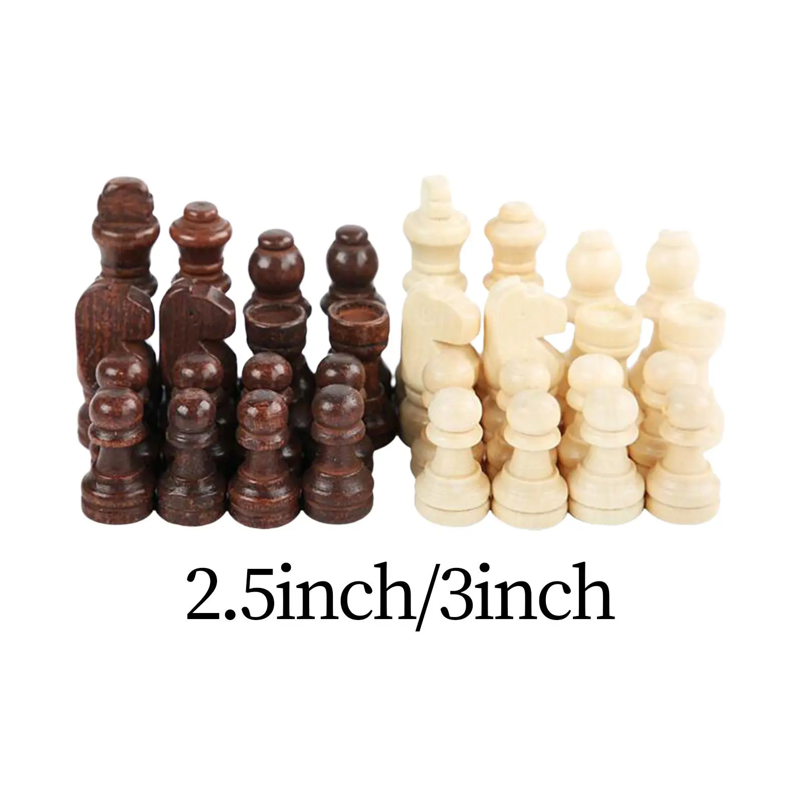 32 Pieces Wooden Chess Pieces Tournament Chessmen Chessboard Chess Game Pawns