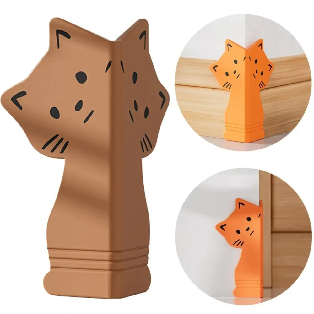 

New Cat Shape Skirting Protect Strip Safety Self Adhesive Silicone Collision Pad Cartoon Soft Wall Corner Protector Livingroom