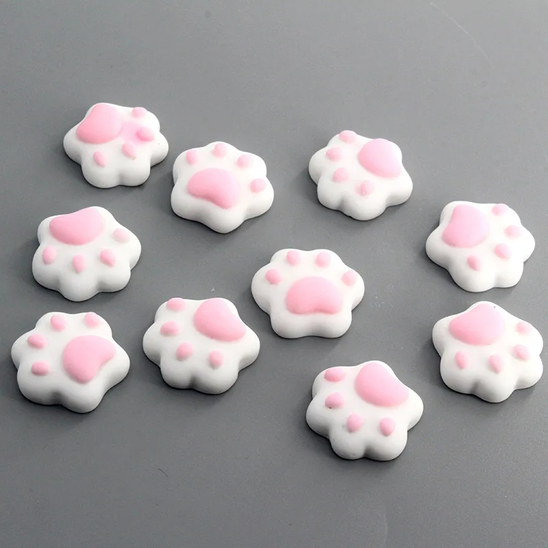 20Pcs Kawaii Pink Cat Claw Resin Charms Cute Animals Paw Print Pendants for Jewelry Making DIY Earrings Bracelet Phone Accessory