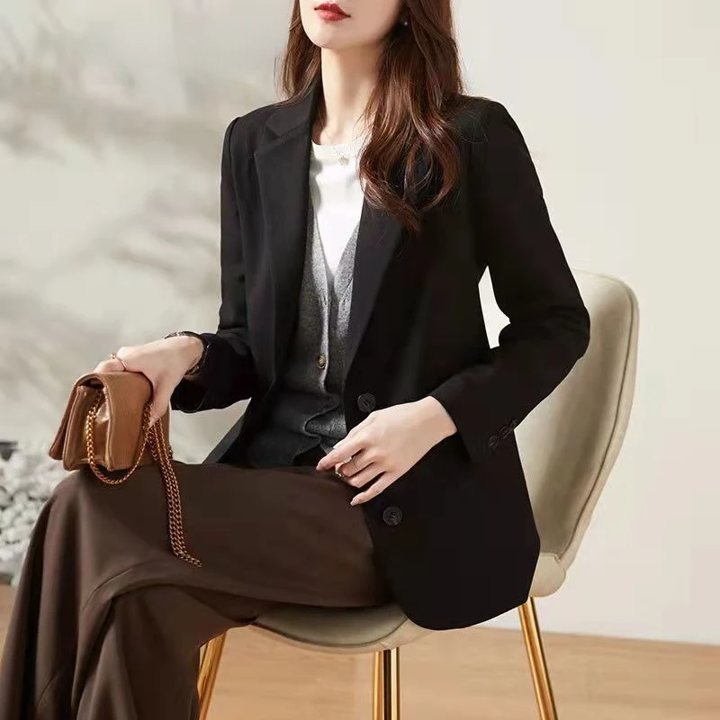 Veste longue décontractée pour femmes, vêtements d\'automne, manteau de couture, olympiques de blazer, dernière mode coréenne, printemps, 2024