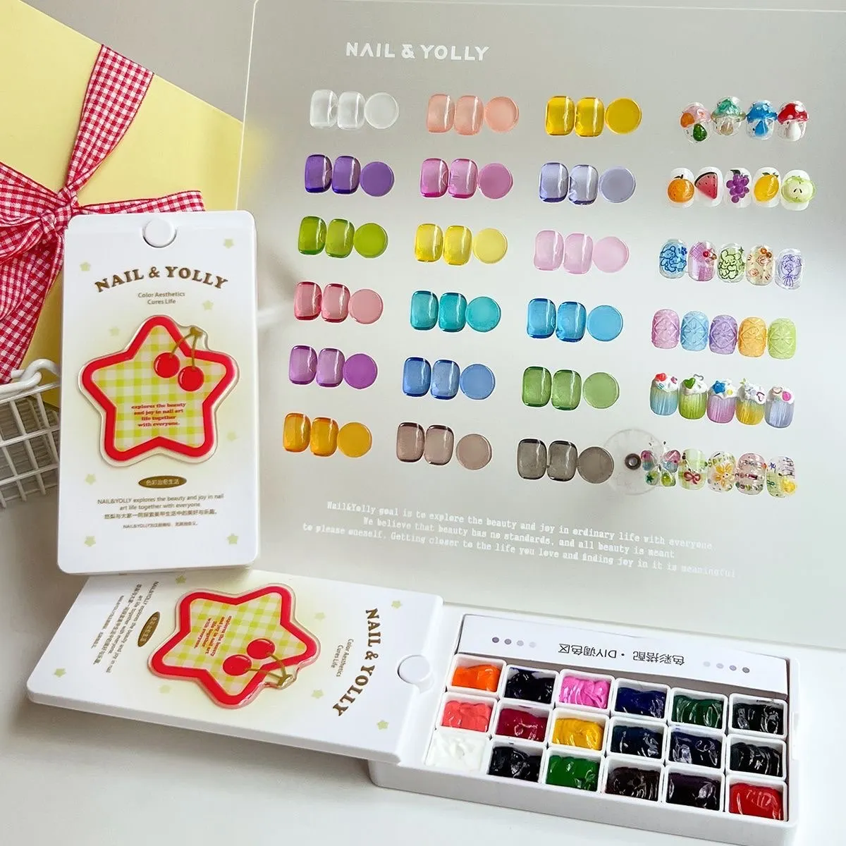 18 Colors Yolly Nails Pat Painting Gel Nail 4 In 1 Semi Permanent UV Soak Off Gel For Blush Nail Stamping Patting Gel Varnishes