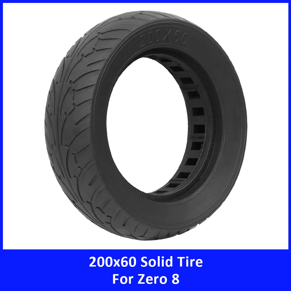 200x60 Solid Tire for Dualtron Raptor Raptor 2 for VSETT 8+ for Zero 8 Scooter 8 Inch Explosion-proof Tyre Replacement Parts