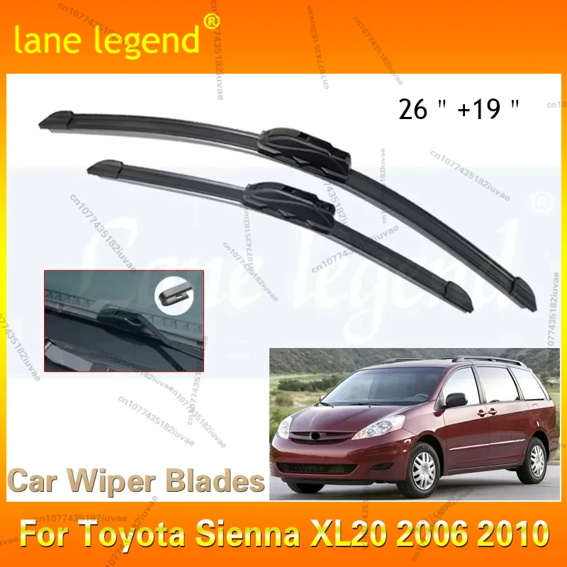 

For Toyota Sienna XL20 2006 2007 2008 2009 2010 Front Wiper Blades Brushes Cutter Accessories U J Hook
