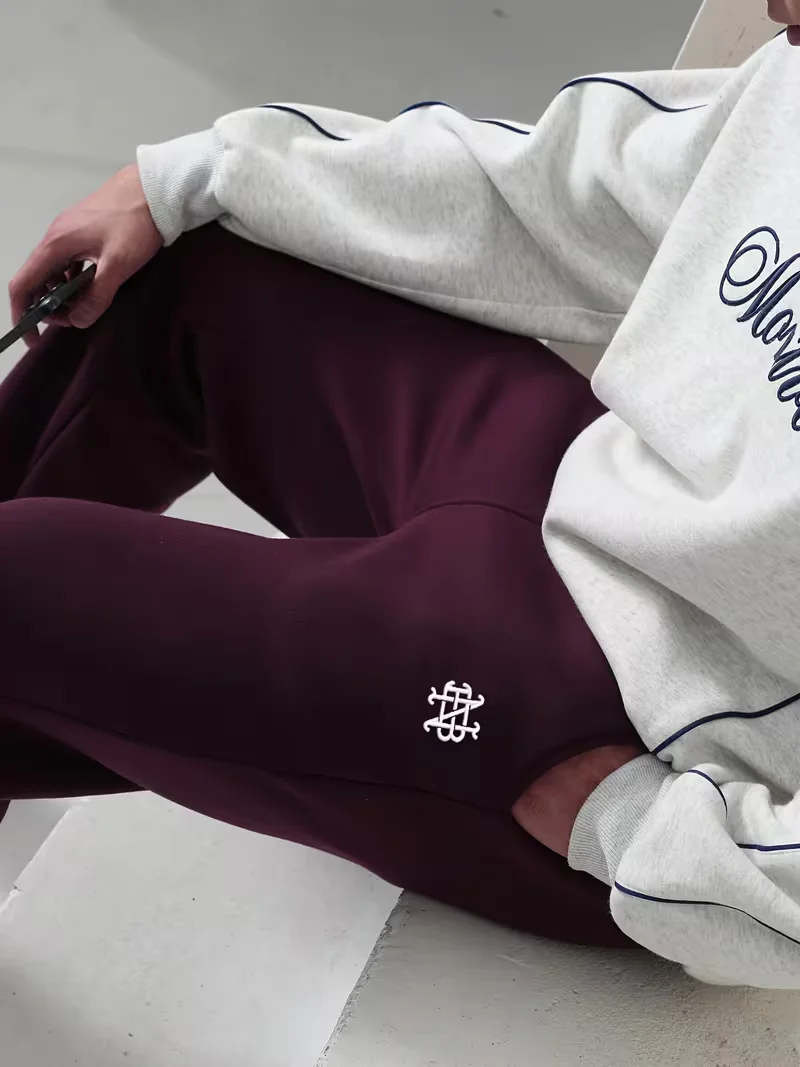High Street Y2K Hosen Herren Freizeithosen Hoodie-Sets Streetwear Gerade Sweathosen Lockerer Bestickter Hoodie Paar Trendiger Anzug – Detail 23