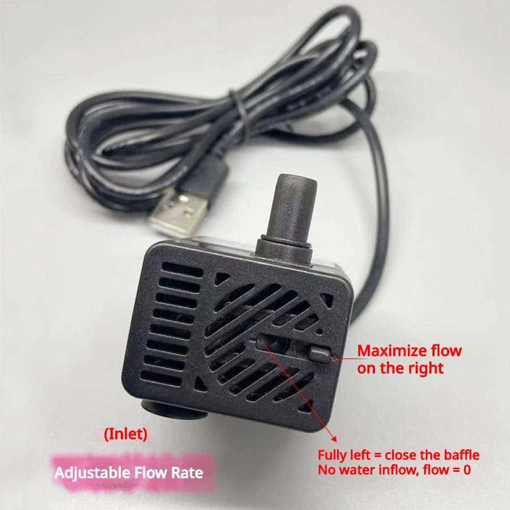 SML-228 5V USB Submersible Water Pump Auto Dry Run Protection Quiet 1.47m Long Cord For Pet Fountain Humidifier Aquarium Tank