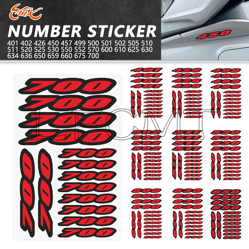 

Универсальный номер мотоцикла 401-700, декоративная наклейка на корпус, подходит для Honda Kawasaki Suzuki Yamaha Benelli TRIUMPH CFMOTO Aprilia